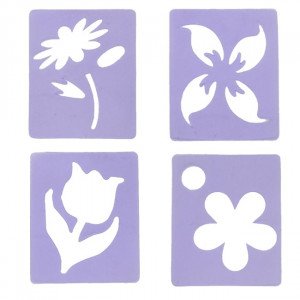 group Stencil Of Artwork Flowers11.5×9.5 cm