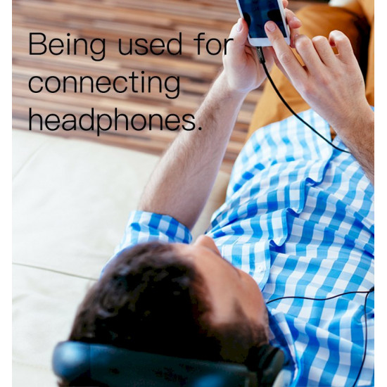 يسيدو - كيبل ناقل الصوت YAU14 من AUX 3.5MM الى AUX 3.5MM بطول 1 متر -أسود