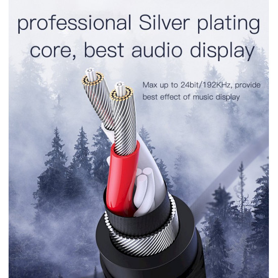 يسيدو - كيبل ناقل الصوت YAU14 من AUX 3.5MM الى AUX 3.5MM بطول 1 متر -أسود