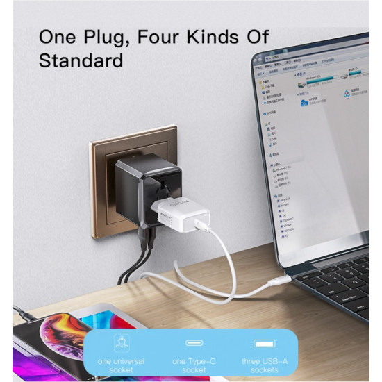      فيش شاحن عالمي من Yesido-MC10-UNIVERSAL ADAPTER