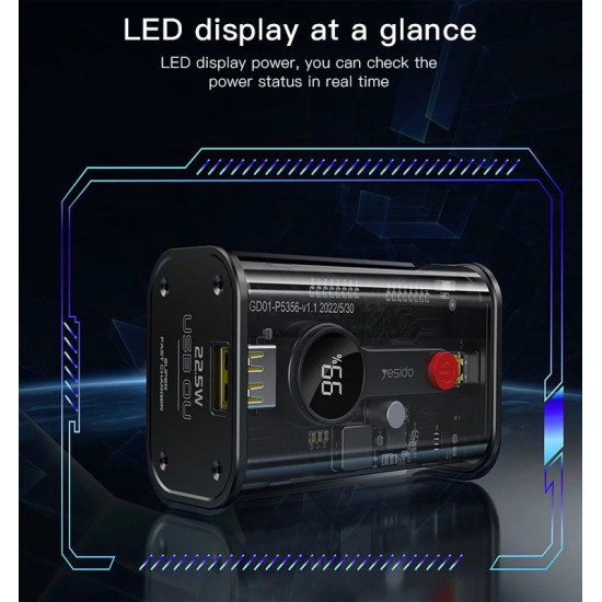 شاحن متنقل قوة 10000 ملي أمبير 20 واط شحن سريع YESIDO YP35 شاحن متنقل قوة 10000 ملي أمبير 20 واط شحن سريع YESIDO YP35