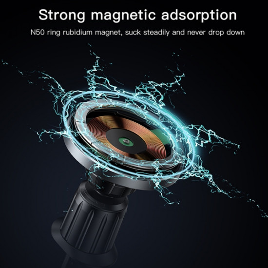 YESIDO C190 شاحن لاسلكي مغناطيسي للسيارة مزود بفتحة تهوية للهاتف بقدرة 15 وات لشحن سريع