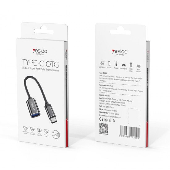 Yesido GS01 Type-C إلى USB 2.0 OTG Data Converter Cable
