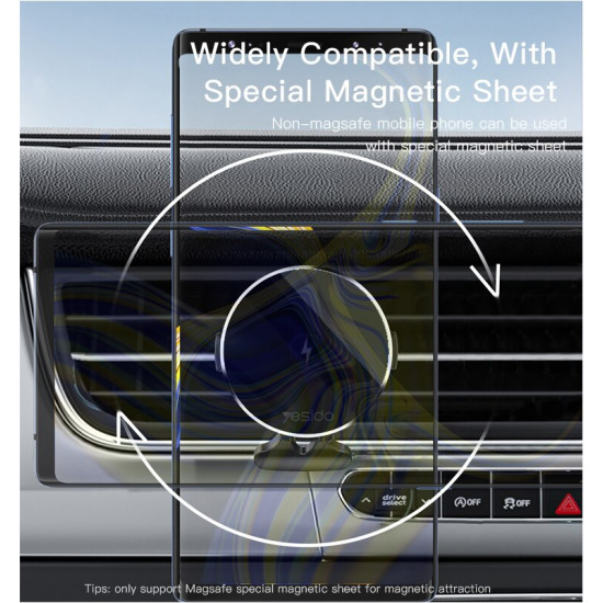 Yesido C131 Wireless Car Charger 15W Fast Charging