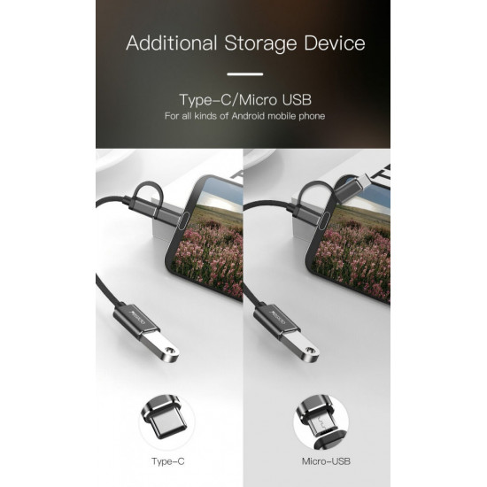 وصلة نقل بيانات يو اس بي 3.0 الى منفذ تايب سي ومايكرو من شركة يسيدو Yesido GS02