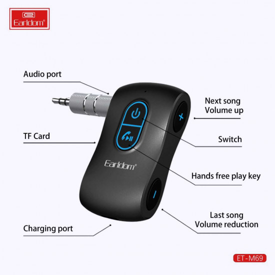 Bluetooth audio receiver Earldom ET-M69, 3.5mm, Micro SD