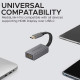 محول من النوع سي HDMI، محول فيديو عالي الدقة 4K 30 هرتز USB-C الى HDMI مع مخرج صوت للاجهزة التي تدعم USB نوع سي، ايباد برو، ماك بوك، ميديا لينك-H1 رمادي من بروميت