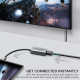 محول من النوع سي HDMI، محول فيديو عالي الدقة 4K 30 هرتز USB-C الى HDMI مع مخرج صوت للاجهزة التي تدعم USB نوع سي، ايباد برو، ماك بوك، ميديا لينك-H1 رمادي من بروميت