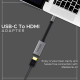 محول من النوع سي HDMI، محول فيديو عالي الدقة 4K 30 هرتز USB-C الى HDMI مع مخرج صوت للاجهزة التي تدعم USB نوع سي، ايباد برو، ماك بوك، ميديا لينك-H1 رمادي من بروميت