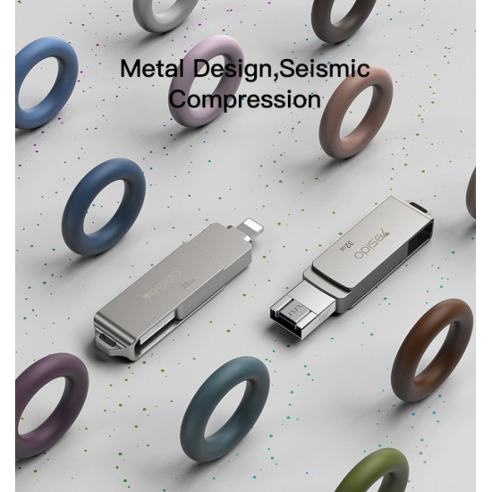 FLASH DRIVE - ذاكرة بيانات 3في 1 (64 جيجابايت) من Yesido -FL11