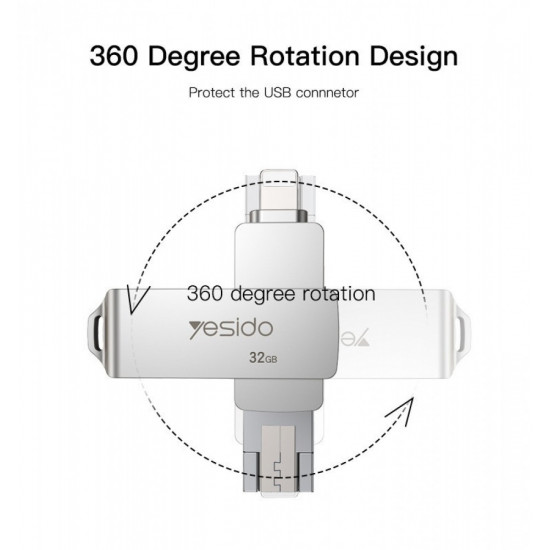 FLASH DRIVE - ذاكرة بيانات 3في 1 (64 جيجابايت) من Yesido -FL11
