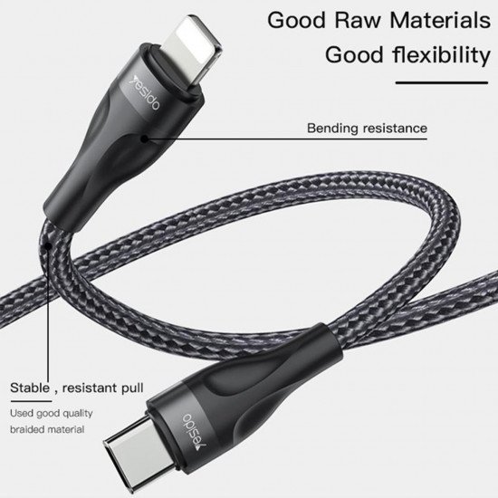 كابل شحن Type-C إلى آيفون ، الطول: 30 سم Yesido CA82