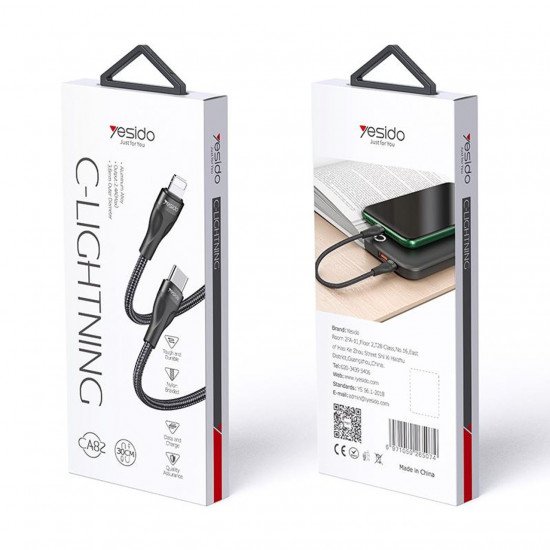 كابل شحن Type-C إلى آيفون ، الطول: 30 سم Yesido CA82