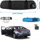  كاميرات داش امامية وخلفية للسيارة، عدسة مزدوجة HD 1080P 4. كاميرا دي في ار لمراة الرؤية الخلفية للسيارة، مقاس 3 انش
