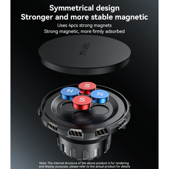 حامل هاتف للسيارة C212 360 قابل للتعديل مع قفل مدمج وشاشة عائمة ومغناطيس 