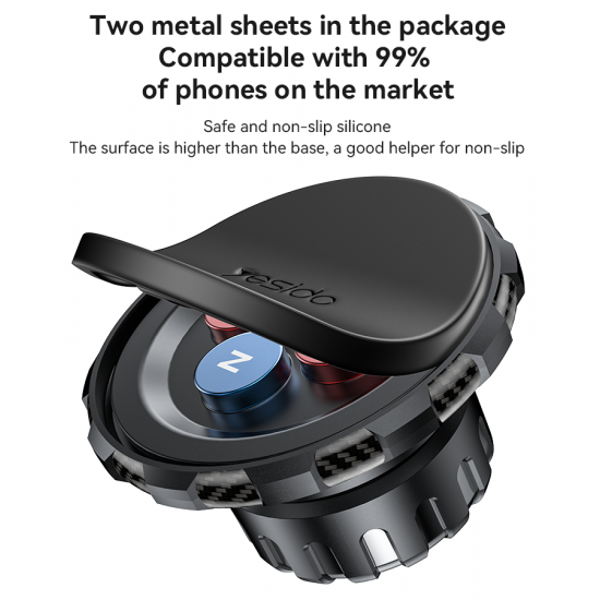 حامل هاتف للسيارة C212 360 قابل للتعديل مع قفل مدمج وشاشة عائمة ومغناطيس 