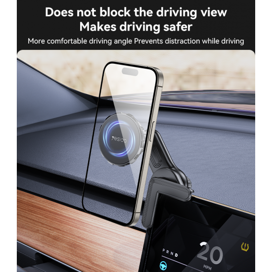 حامل هاتف للسيارة C212 360 قابل للتعديل مع قفل مدمج وشاشة عائمة ومغناطيس 