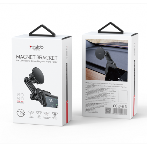 حامل هاتف للسيارة C212 360 قابل للتعديل مع قفل مدمج وشاشة عائمة ومغناطيس 