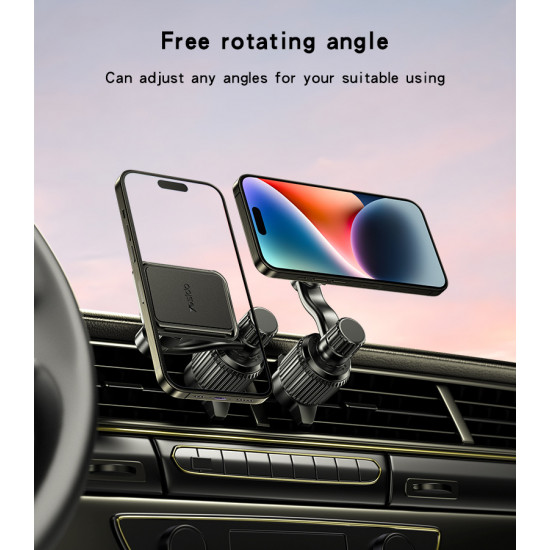 حامل هاتف مغناطيسي C244 بزاوية دوارة حرة 360 درجة، 6 قطع من مغناطيس N42، منفذ تهوية متطور