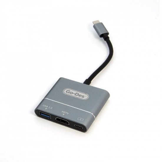 كيبل Go-Des 3in1 من usb c إلى منافذ متعدد GD-6827