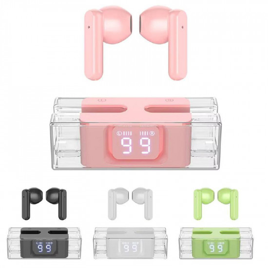 سماعات أذن E90 TWS مزودة بتقنية البلوتوث وشاشة رقمية مع ميكروفون وسماعات رأس لا سلكية 