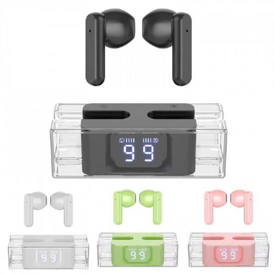 سماعات أذن E90 TWS مزودة بتقنية البلوتوث وشاشة رقمية مع ميكروفون وسماعات رأس لا سلكية 