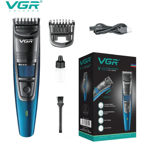 ماكينة حلاقة اللحية والشعر قابلة للتعديل 0.5-10 ملم للرجال - ماكينة حلاقة كهربائية لاسلكية قابلة للتعديل (حقيبة V-052)