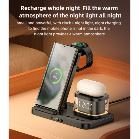 DS23 Yesido يسيدو 5 في 1 15 وات شحن سريع مع تعديل زاوية مزدوجة وتصميم تبريد ثلاثي وشاحن لاسلكي على مدار الساعة DS23 Yesido يسيدو 5 في 1 15 وات شحن سريع مع تعديل زاوية مزدوجة وتصميم تبريد ثلاثي وشاحن لاسلكي على مدار الساعة