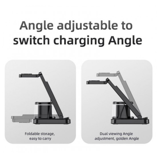 DS23 Yesido يسيدو 5 في 1 15 وات شحن سريع مع تعديل زاوية مزدوجة وتصميم تبريد ثلاثي وشاحن لاسلكي على مدار الساعة DS23 Yesido يسيدو 5 في 1 15 وات شحن سريع مع تعديل زاوية مزدوجة وتصميم تبريد ثلاثي وشاحن لاسلكي على مدار الساعة