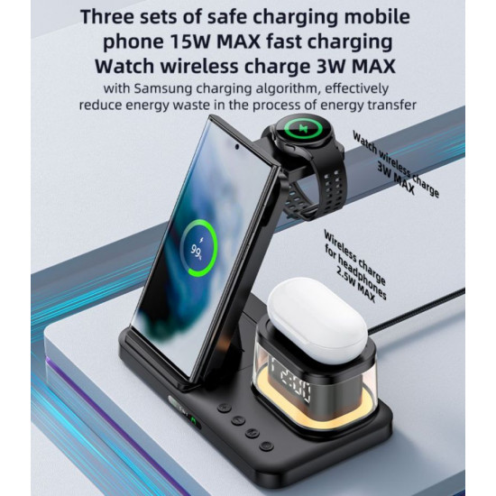 DS23 Yesido يسيدو 5 في 1 15 وات شحن سريع مع تعديل زاوية مزدوجة وتصميم تبريد ثلاثي وشاحن لاسلكي على مدار الساعة DS23 Yesido يسيدو 5 في 1 15 وات شحن سريع مع تعديل زاوية مزدوجة وتصميم تبريد ثلاثي وشاحن لاسلكي على مدار الساعة