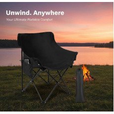 كرسي قابل للطي خفيف الوزن محمول مع جيب جانبي