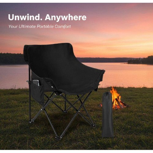 كرسي قابل للطي خفيف الوزن محمول مع جيب جانبي