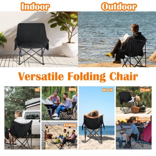 كرسي قابل للطي خفيف الوزن محمول مع جيب جانبي