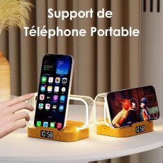 مصباح طاولة متعدد الوظائف مع شاحن لا سلكي 15 واط 