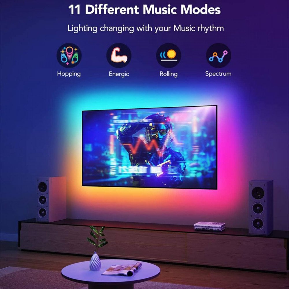   شريط إضاءة ليد نيون ار جي بي بطول 5 متر