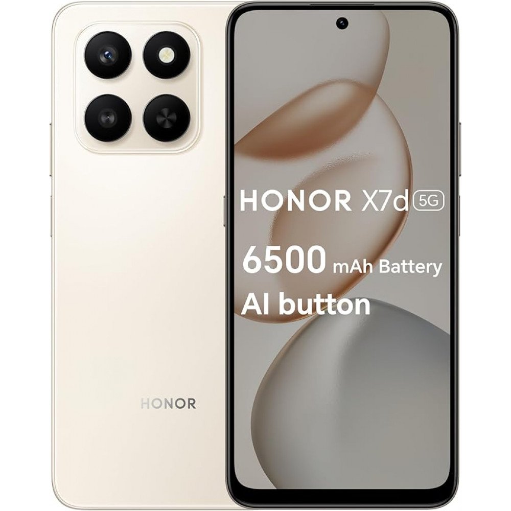 هاتف ذكي HONOR X7d 5G، ذاكرة وصول عشوائي (RAM) سعة 8 جيجابايت وذاكرة قراءة فقط (ROM) سعة 256 جيجابايت، ثنائي الشريحة، بطارية 6500 مللي أمبير/ساعة، كاميرا بدقة 108 ميجابكسل، شاشة 6.77 بوصة وتردد 120 هرتز