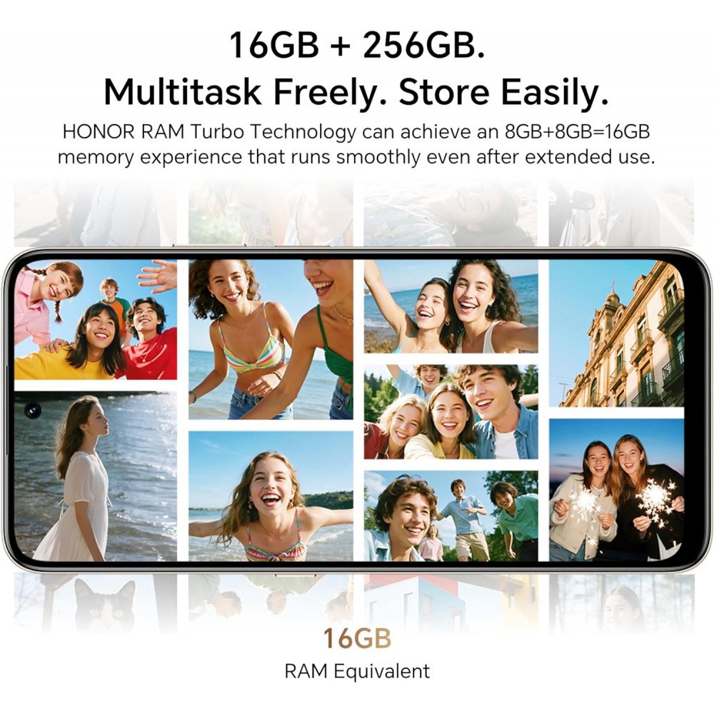 هاتف ذكي HONOR X7d 5G، ذاكرة وصول عشوائي (RAM) سعة 8 جيجابايت وذاكرة قراءة فقط (ROM) سعة 256 جيجابايت، ثنائي الشريحة، بطارية 6500 مللي أمبير/ساعة، كاميرا بدقة 108 ميجابكسل، شاشة 6.77 بوصة وتردد 120 هرتز