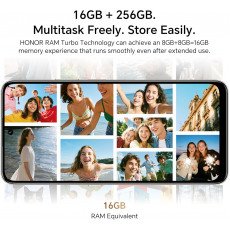 هاتف ذكي HONOR X7d 5G، ذاكرة وصول عشوائي (RAM) سعة 8 جيجابايت وذاكرة قراءة فقط (ROM) سعة 256 جيجابايت، ثنائي الشريحة، بطارية 6500 مللي أمبير/ساعة، كاميرا بدقة 108 ميجابكسل، شاشة 6.77 بوصة وتردد 120 هرتز