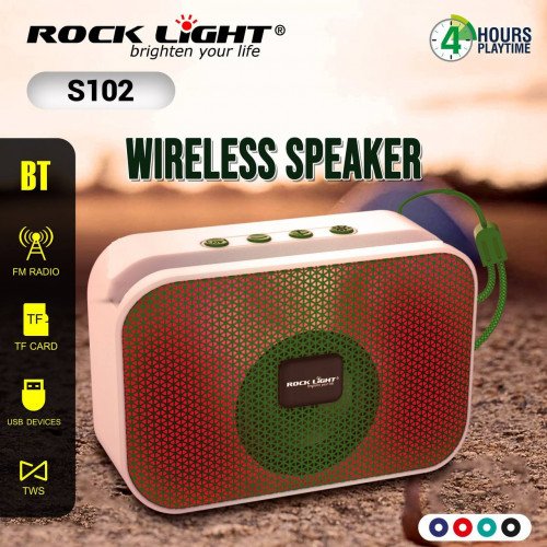 مكبر صوت لاسلكي محمول من طراز Rock Light S102