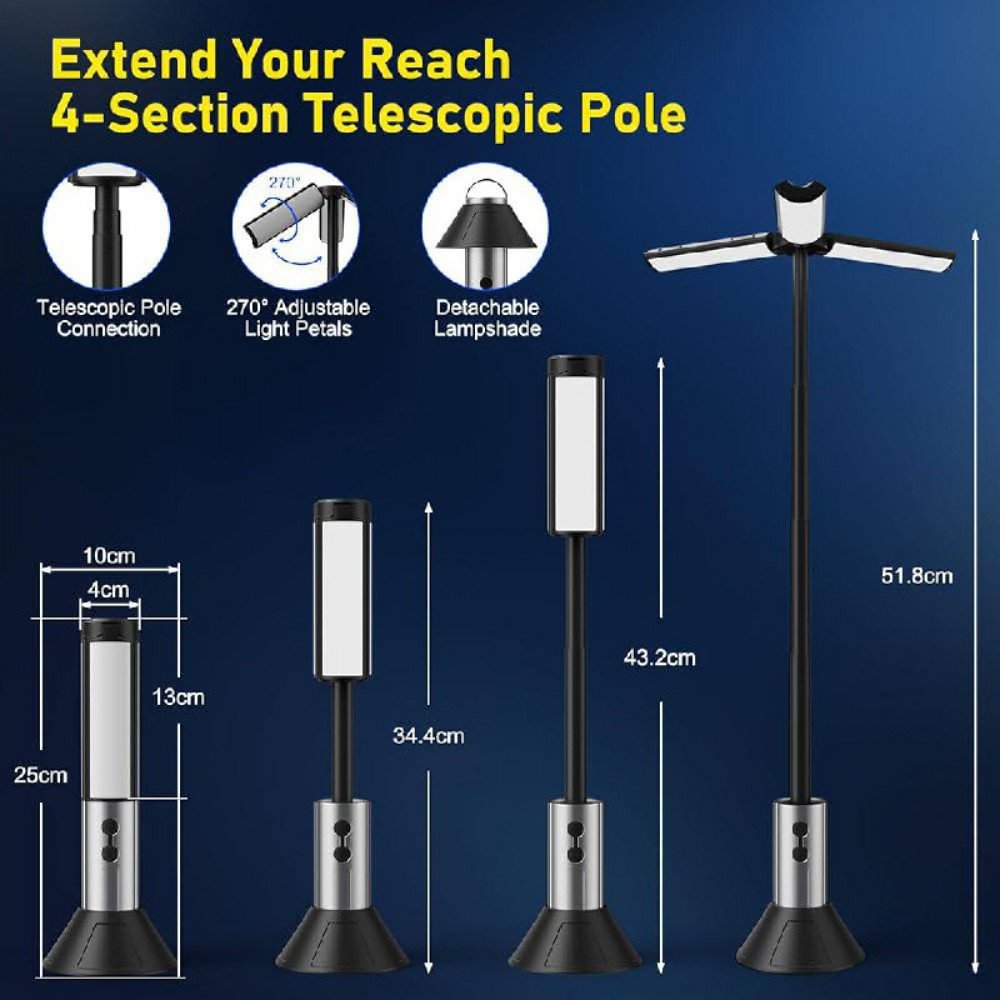 مصباح تخييم فائق السطوع وقابل لإعادة الشحن طراز YD-2324 مصباح تخييم فائق السطوع وقابل لإعادة الشحن طراز YD-2324