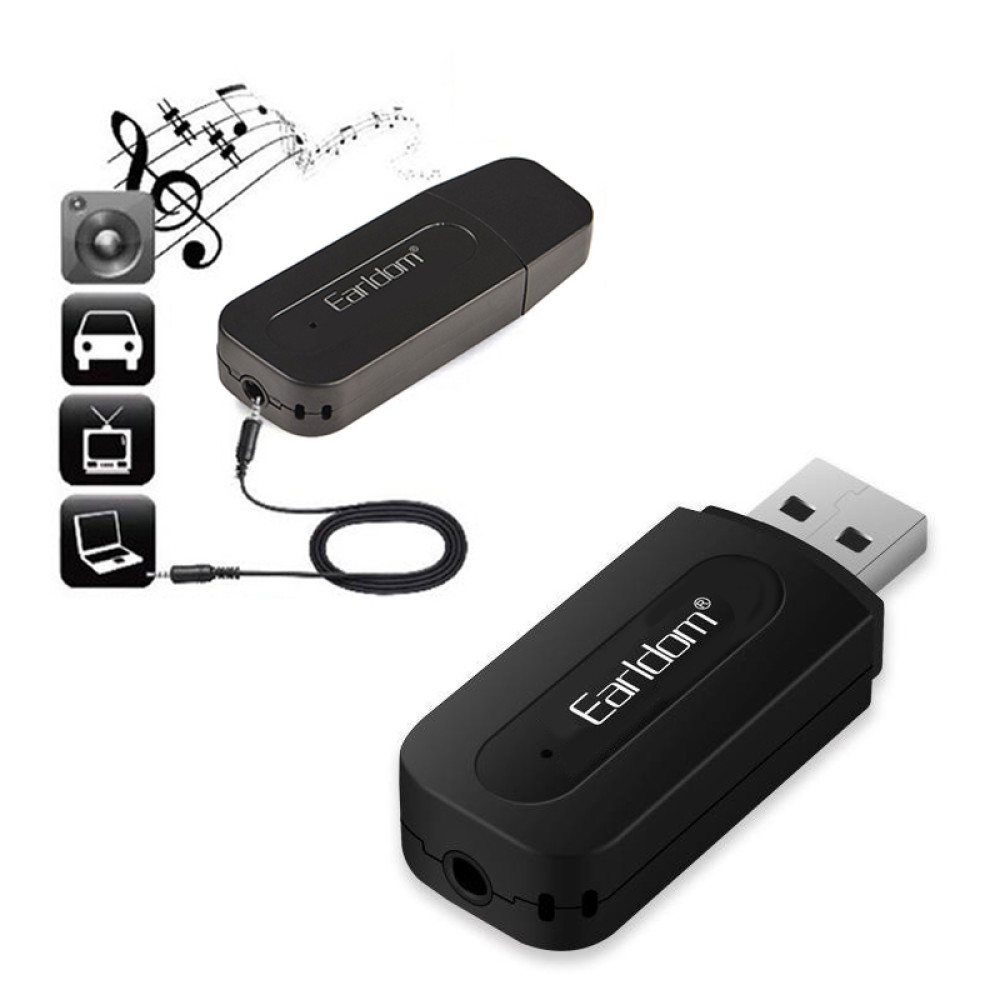 محول لاسلكي لصوت موسيقى السيارة Earldom M22 USB Car & Home Stereo Bluetooth Receiver 3.5mm