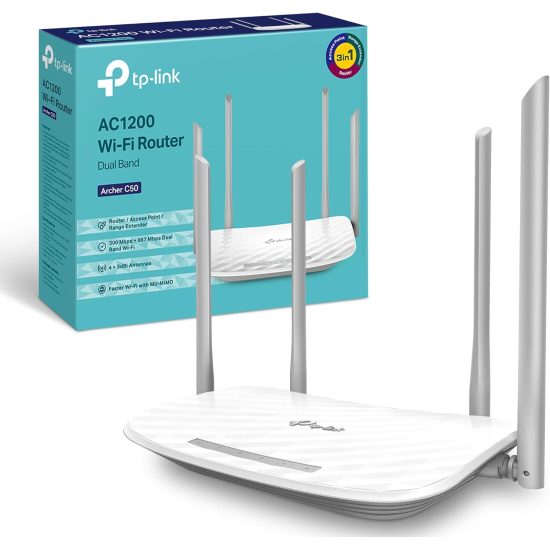 راوتر لاسلكي ايه سيAC1200 مزدوج الحزمة ماركة تي بي - لينك tp-link موسع نطاق الواي فاي