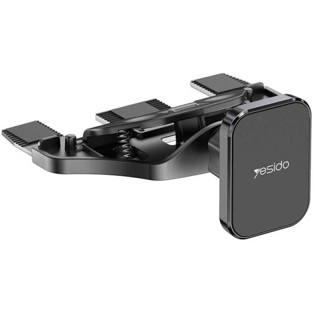 حامل سيارة مغناطيسي من Yesido C92، يعمل بيد واحدة، زاوية ضبط 360 درجة، وسادة سيليكون لامتصاص الصدمات، غير قابل للانزلاق، منفذ فتحة قرص مضغوط، ABS + مغناطيس N50، أسود | C92