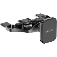 حامل سيارة مغناطيسي من Yesido C92، يعمل بيد واحدة، زاوية ضبط 360 درجة، وسادة سيليكون لامتصاص الصدمات، غير قابل للانزلاق، منفذ فتحة قرص مضغوط، ABS + مغناطيس N50، أسود | C92