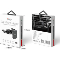 حامل سيارة مغناطيسي من Yesido C92، يعمل بيد واحدة، زاوية ضبط 360 درجة، وسادة سيليكون لامتصاص الصدمات، غير قابل للانزلاق، منفذ فتحة قرص مضغوط، ABS + مغناطيس N50، أسود | C92