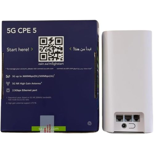 راوتر 5G موديل Cpe 5 - H155 383 + راوتر لاسلكي واي فاي سرعة نت تصل إلى 3600 ميجابت في الثانية واي فاي 6 3600 لكل ثانية يدعم جميع الشبكات اس تي سي زين موبايلي راوتر 5G موديل Cpe 5 - H155 383 + راوتر لاسلكي واي فاي سرعة نت تصل إلى 3600 ميجابت في الثانية واي فاي 6 3600 لكل ثانية يدعم جميع الشبكات اس تي سي زين موبايلي