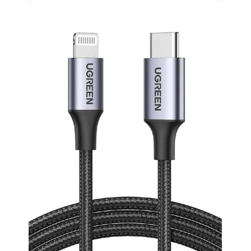 يوجرين كيبل من يو اس بي سي الي لايتنينج قماش 2 متر اسود UGREEN USB-C إلى Lightning