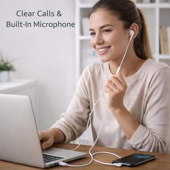 CHAPPIELINE سماعة أذن تشابلاين سلكية بمنفذ USB-C – تصميم عازل للضوضاء – صوت ستيريو قوي 14 مم – كابل بطول 120 سم موديل HA8
