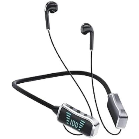 Winmax  Lx-802 سماعات رأس لاسلكية بجودة صوت عالية، تصل إلى 24 ساعة من التشغيل، تدعم بطاقة تي اف وشاشة ليد