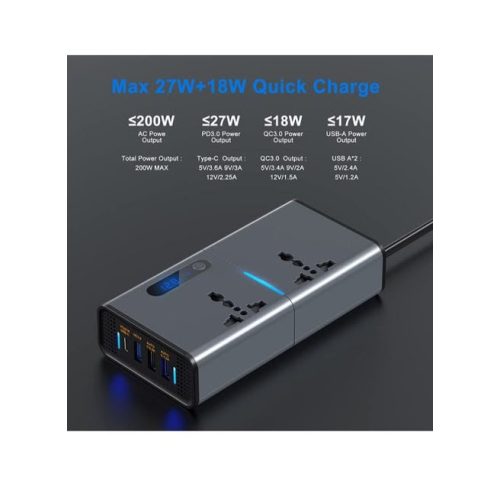 CAR INVERTER D-IV03 محول طاقة للسيارة بقدرة 200 واط